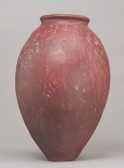 Egyptian "red polished ware" jar, circa 3650 –3300 BC, Predynastic, Naqada II