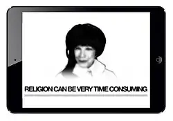 Religion Can Be Very Time Consuming from MetaFenella, digital portrait of British actress Fenella Fielding, 2014