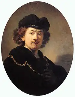 Self-portrait Wearing a Toque and a Gold Chain, 1633. Louvre Museum, Paris.