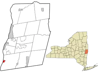 Location in Rensselaer County and the state of New York.