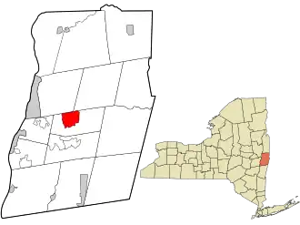 Location in Rensselaer County and the state of New York.