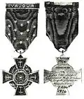 Replacement Medal of Honor issued to John Otto Siegel in 1941 Tiffany Cross Medal of Honor