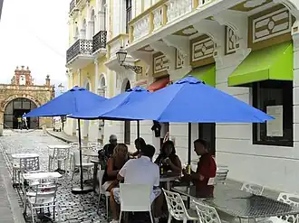 Restaurant with Capilla del Cristo seen in the background