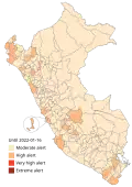 Departments with targeted quarantine, according to the General Directorate of Epidemiology.