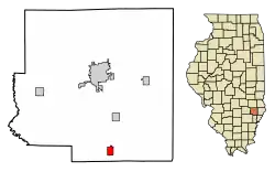 Location of Parkersburg in Richland County, Illinois.