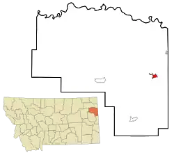 Location of Sidney, Montana