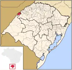 Location in Rio Grande do Sul state