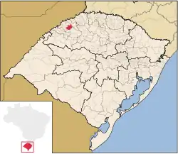 Location in Rio Grande do Sul