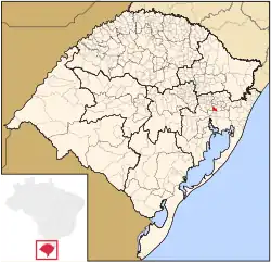 Location in Rio Grande do Sul