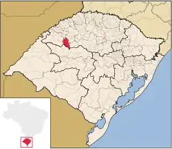Location in Rio Grande do Sul state