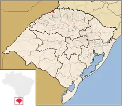 Location of Tiradentes do Sul in Rio Grande do Sul