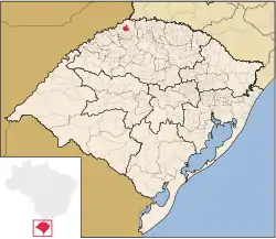 Location of Três Passos in Rio Grande do Sul
