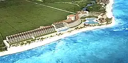Aerial view of the resort.