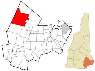 Location in Rockingham County and the state of New Hampshire.