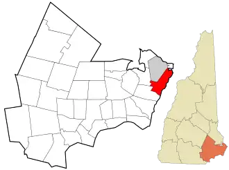 Location in Rockingham County and the state of New Hampshire