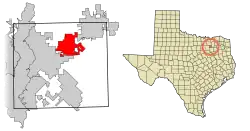 Location of Fate in Rockwall County, Texas