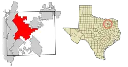 Location of Rockwall in Rockwall County, Texas