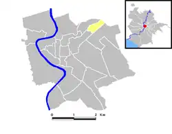 Position of the rione within the center of the city