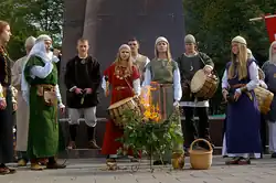 Image 72A ceremony of Lithuanian modern pagans. (from Culture of Lithuania)