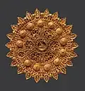 Gold roundel, 11th century Iran. It "exemplifies the refinement of Seljuq goldsmithing".[178][179]