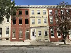 Rowhouses on the 1000 block of N. Caroline Street in Gay Street, Baltimore
