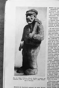 Lumberjack by Klara Prillowa, clay and polychrome