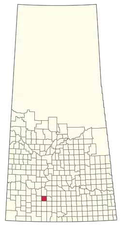 Location of the RM of Lawtonia No. 135 in Saskatchewan