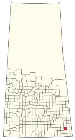 Location of the RM of Moose Mountain No. 63 in Saskatchewan