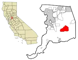 Location in Sacramento County and the state of California