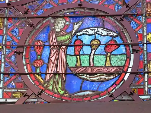 Genesis - God creates plants and trees (south wall, bay 9 - restored)