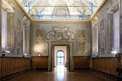 The Cenacolo hall, frescoed by Pietro Gilardi