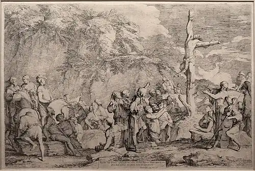 The Crucifixion of Polycrates the Tyrant after his Capture by the Persians (1662), 47.3 x 72.2&nbsp;cm.