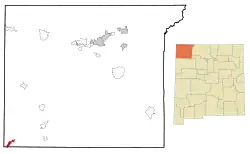 Location in San Juan County and the state of New&nbsp;Mexico