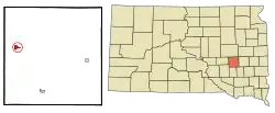 Location in Sanborn County and the state of South Dakota