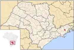 Location of Lagoinha within São Paulo state