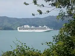 The Sapphire Princess in Akaroa Harbour. (October 2010)