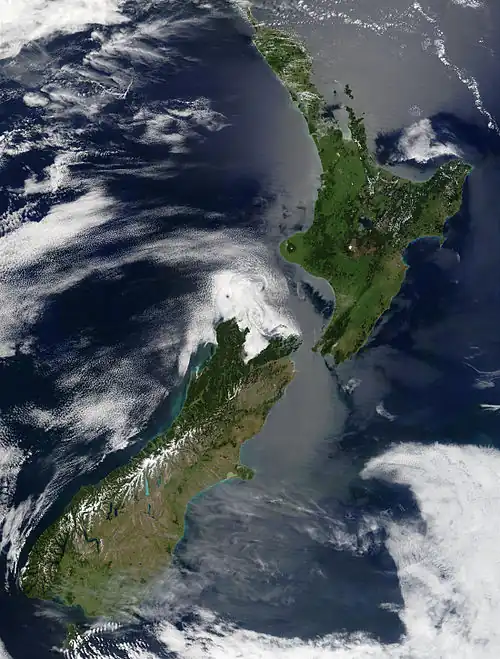 Satellite image of New Zealand, 2002
