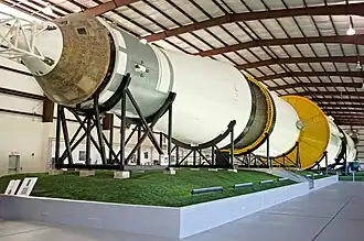 First stage from SA-514, second stage from SA-515, and third stage from SA-513, Johnson Space Center