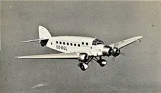 Photograph of another Sabena S.73, with the aircraft resembling the accident aircraft
