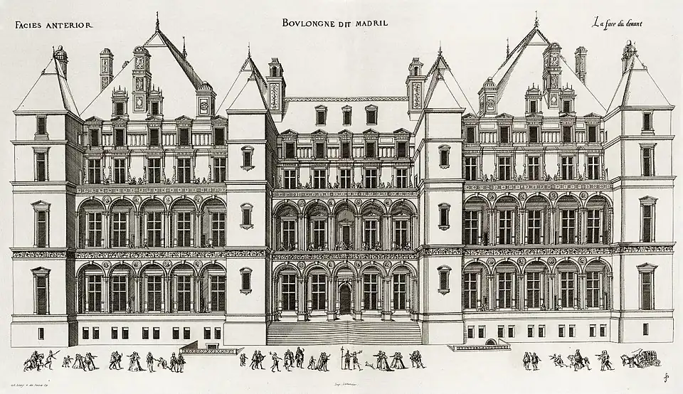 The Château de Madrid, built 1528–52, demolished in the 18th century