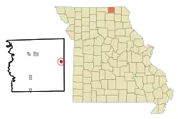 Location of Downing, Missouri