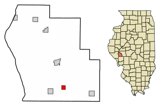 Location of Alsey in Scott County, Illinois.