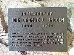 Plaque dedicated to John C. Lincoln inside the Camelback Inn Chapel.