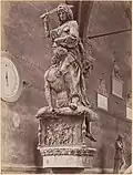 Donatello's original bronze group Judith and Holofernes, (c. 1440) still in the Loggia dei Lanzi at the end of the 19th ct. (photo: anonyme). (copy, original at Palazzo Vecchio)