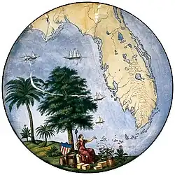 Former seal of Florida used during the American Civil War, (1861–1868)[5]