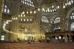 Selimiye Mosque interior, ground-level view