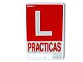 A Spanish L-plate - covered by an apprenticeship license. By the student's own methods without going to a driving school.