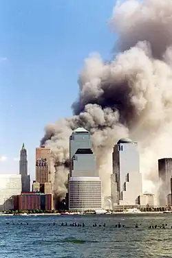 Picture taken just after the Twin Towers collapsed as a result of the September 11th attacks in 2001