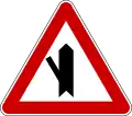 Oblique side road with priority, from the left