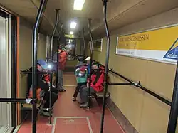 Interior of the old Otis train